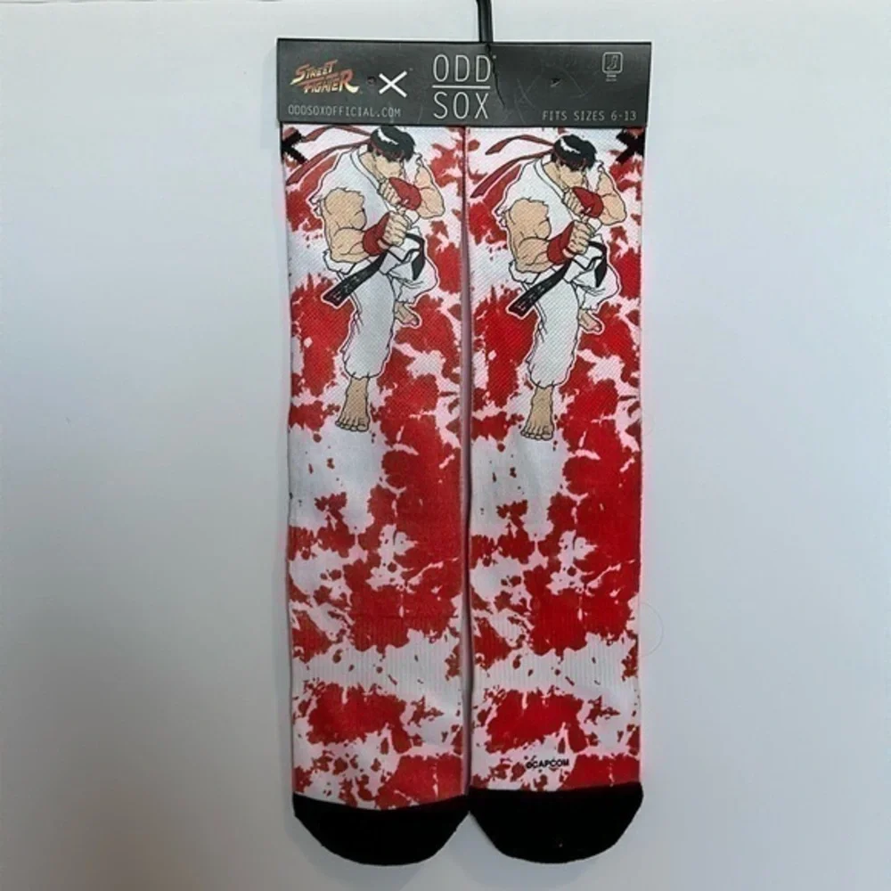 Odd Sox Street Fighter Ryu Men’s Crew Socks Shoe Sizes 6-13 NWT